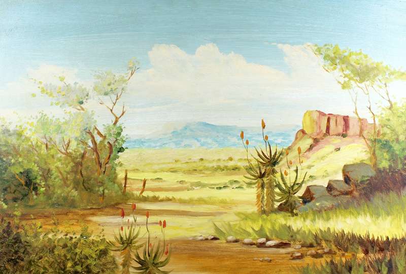 After Mauritz Hatting - Landscape with Aloes
