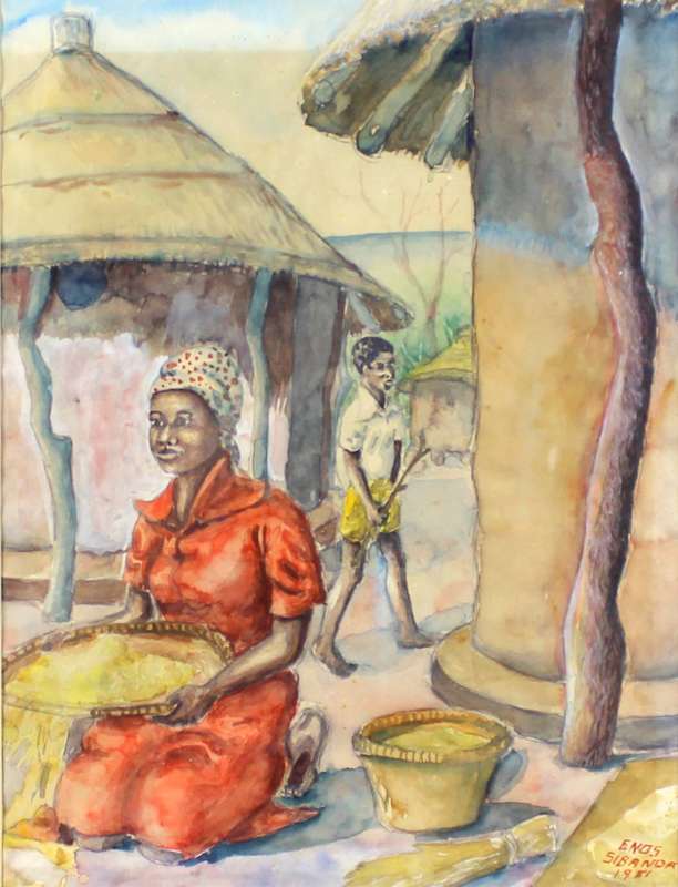 Enos Sibanda - Preparing the grain