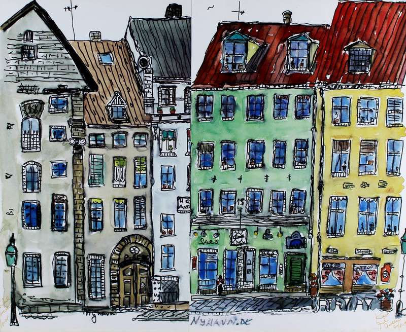 Nyhavn houses in Copenhagen