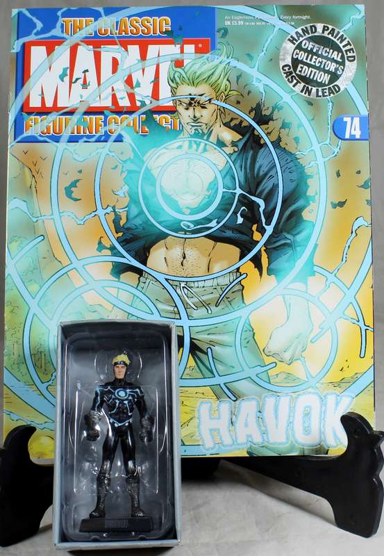 Marvel comics - lead, hand painted figurine with book - Havok #74