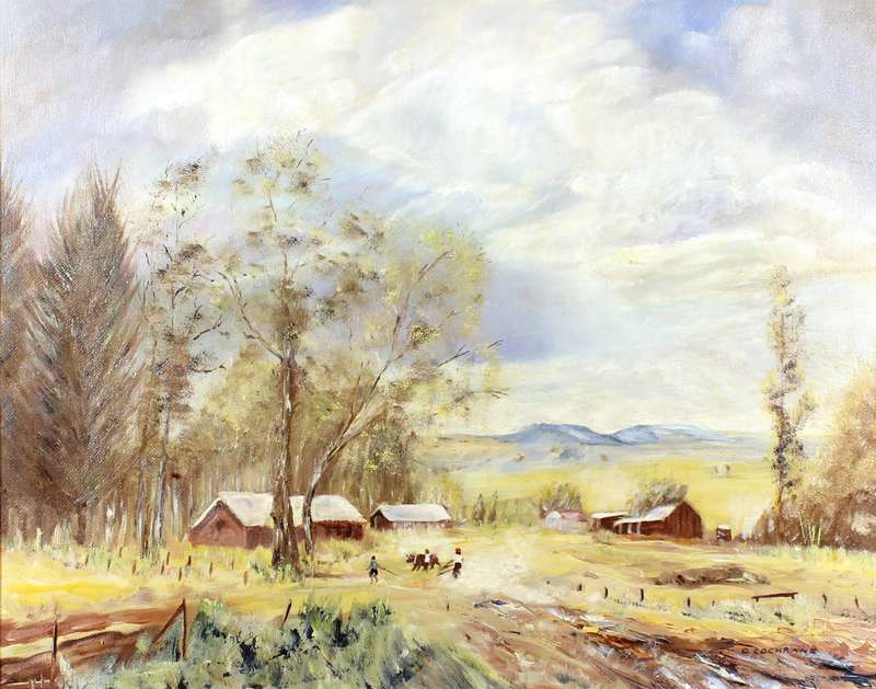 D Cockrane - Farmscene with figures
