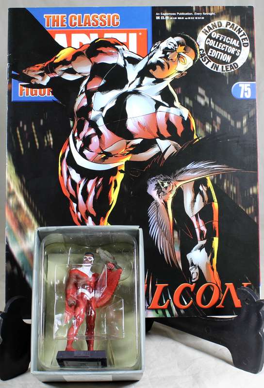 Marvel comics - lead, hand painted figurine with book - Falcon with Redwing #75