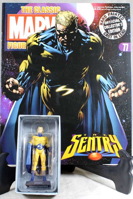 Marvel comics - lead, hand painted figurine with book - The Sentry #77