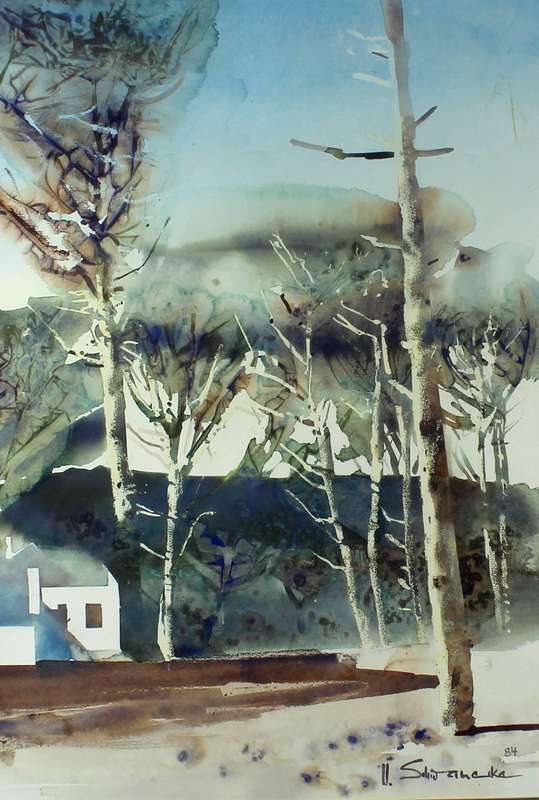 Ulrich Scwanecke - Farmhouse with tall trees