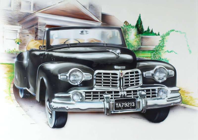 Vintage Lincoln car print
