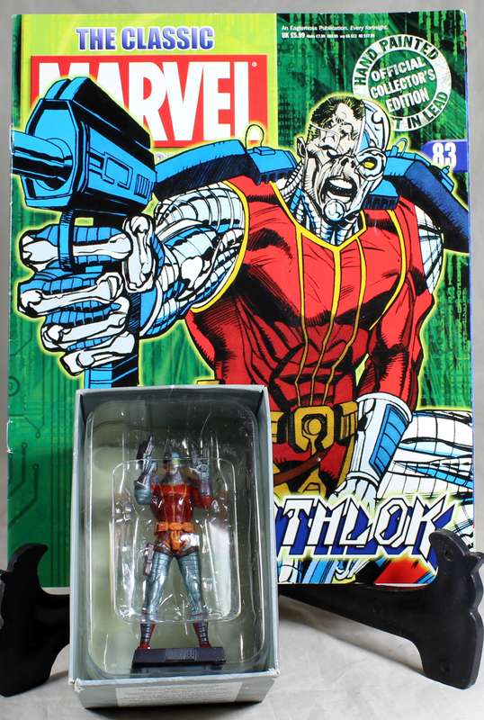 Marvel comics - lead, hand painted figurine with book - Deathlok #83