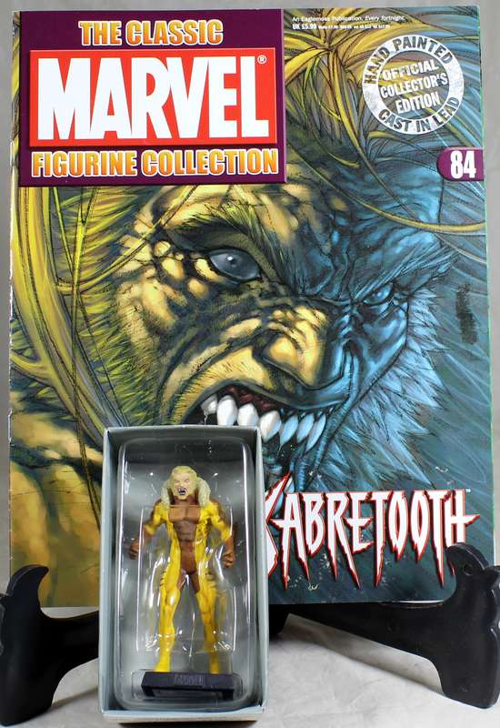 Marvel comics - lead, hand painted figurine with book - Sabretooth #84