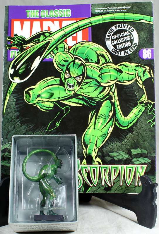 Marvel comics - lead, hand painted figurine with book - Scorpion #86