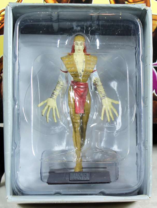 Marvel comics - lead, hand painted figurine with book - Lady Deathstrike #87