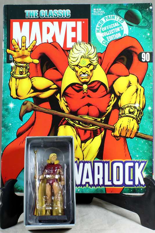 Marvel comics - lead, hand painted figurine with book - Adam Warlock #90