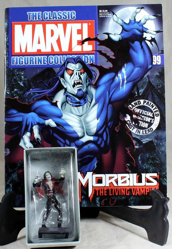 Marvel comics - lead, hand painted figurine with book - Morbius, the living Vampire #99