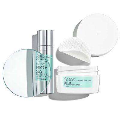 Avon Anew Dual Defence Clarifying Treatment Lotion 30ml & Peel Pads set