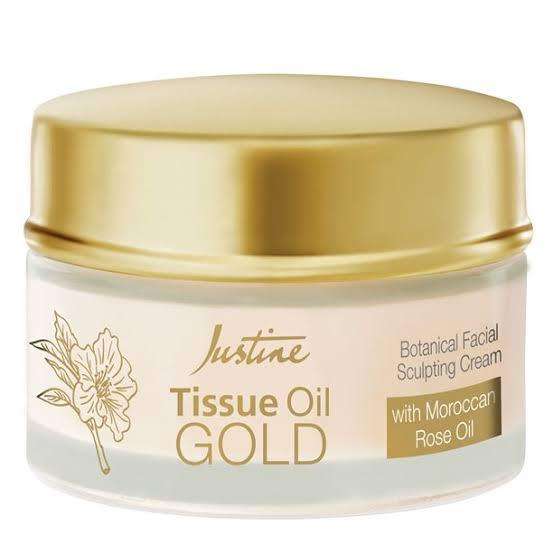 Justine Tissue Oil Gold Expert Skin Repair Rejuvenation + Botanical Facial Sculpting Creams- 50ml