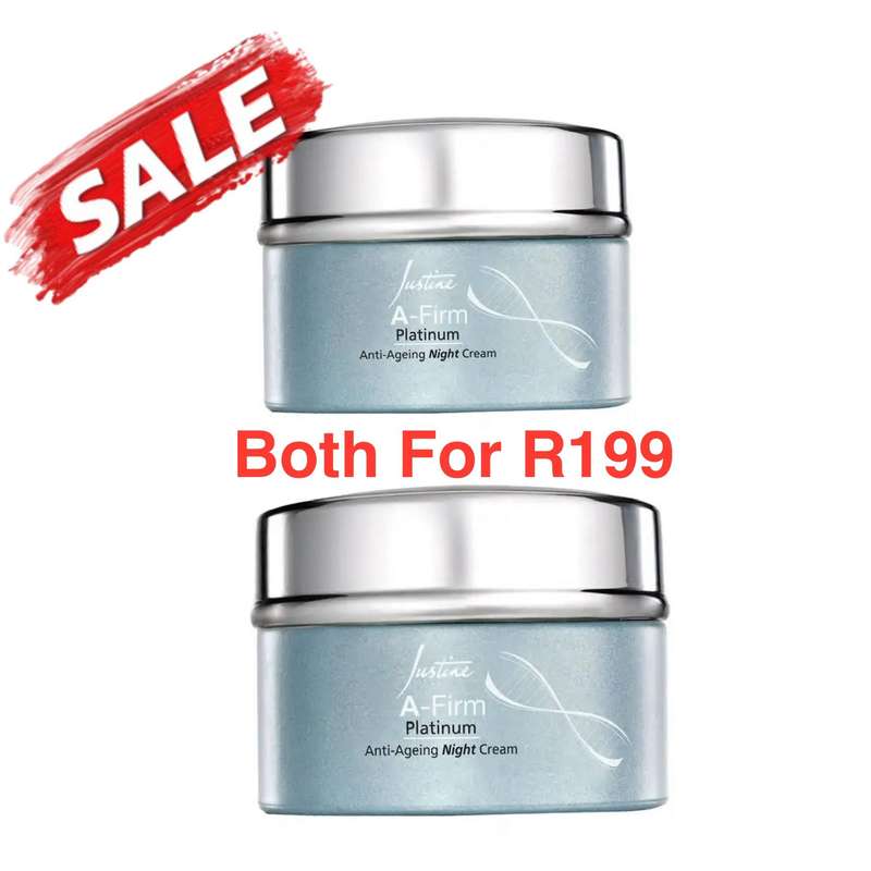 Justine A-Firm Platinum Anti-Ageing Night Cream x 2- 50ml