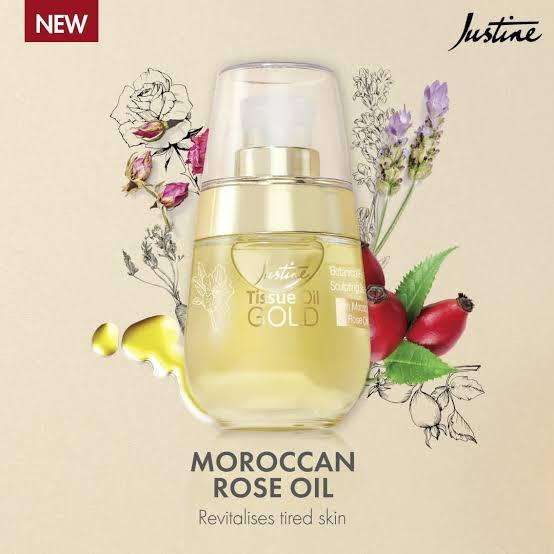 Justine Tissue Oil Gold Serum with Moroccan Rose oil - 30ml