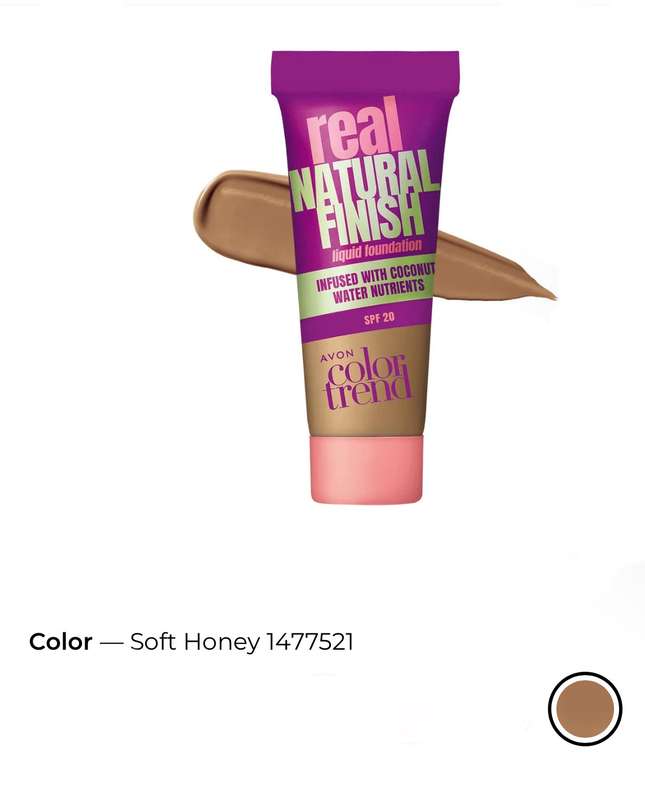 Avon Real Finish Liquid Foundation 30ml Shade: Soft Honey