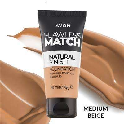 Avon Flawless Match Natural Finish Foundation 30ml Shade: 310N Medium Beige