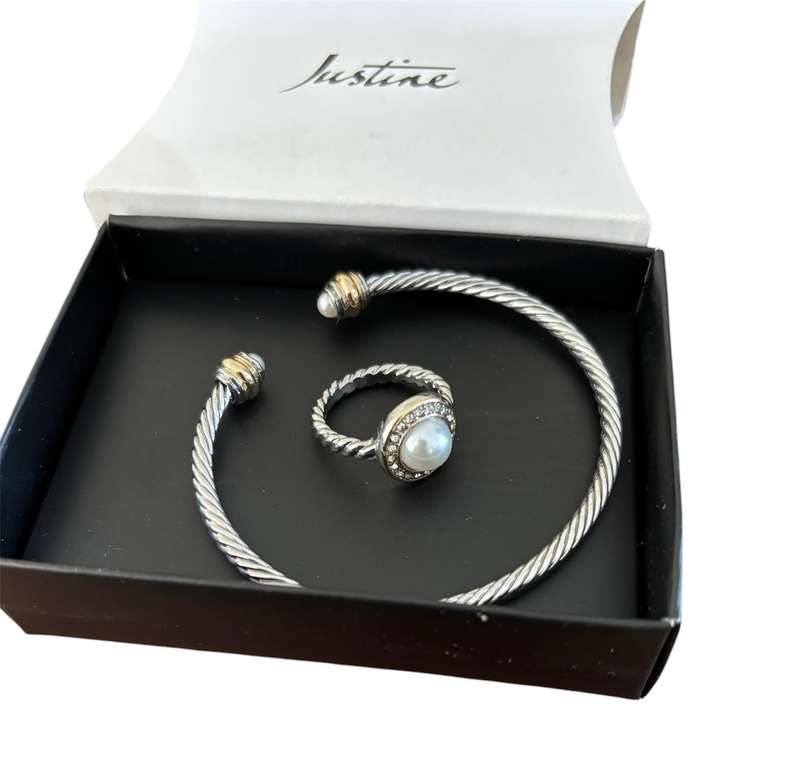 Justine Laurian Bracelet & Ring Set: Size 7