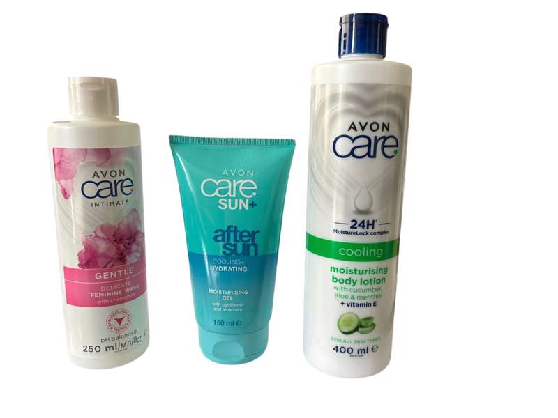 Avon  Care Bundle Deal - Avon Body Lotion +After Sun Gel + Avon Intimate Wash