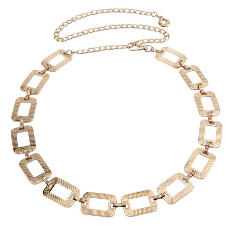 Gold Rectangular Chain Belt