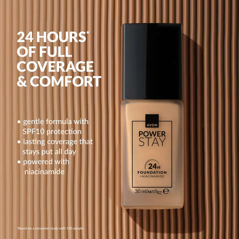 Avon Power Stay 24-Hour Foundation 30ml shade:135G Light Ochre