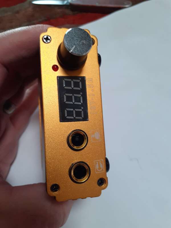 Tattoo gun power supply used once