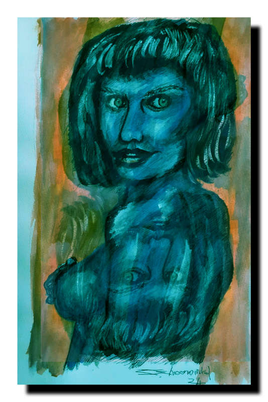 A3 size paper print of an abstract nude
