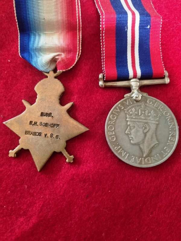 Medal Set (WWI 1914 Named to Burger VH Boshoff- WWII - JN Boshoff)