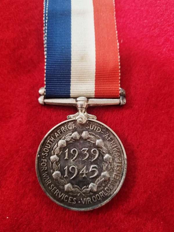 1939 -1945 South Africa For Service Medal (Unamed or name has been skimmed off)