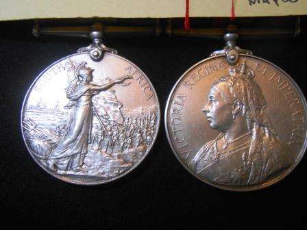 Boer War QSA & KSA Medals : Named to Serg E Roberts RAMC no 10996