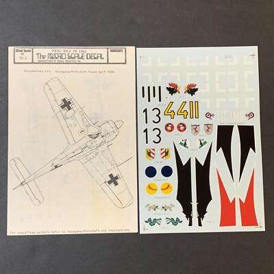Focke Wulf Fw 190A Nat Insignia Squadron Emblems , Kills ETC 1/32 Microscale Decals 32-0002