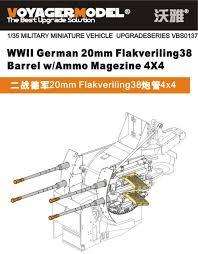 WWII German 20mm Flakvierling 38 Barrels 1/35 Voyager Model VBS0137