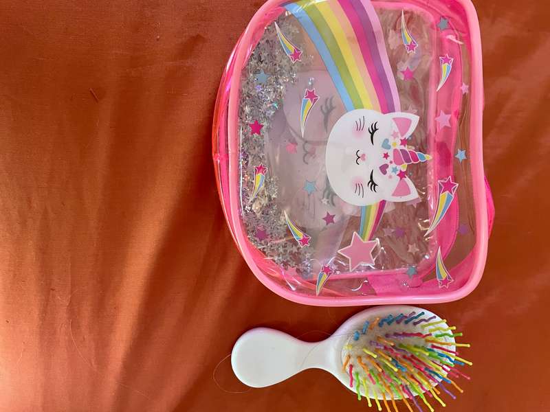 Cute little purse with hairbrush