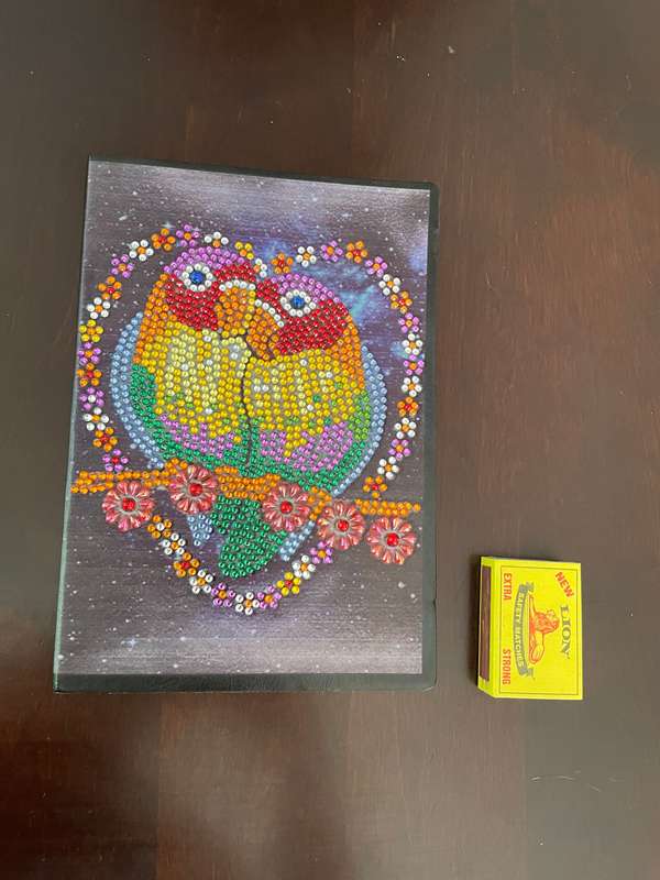 Diamond art notebook with picture of birds (complete)
