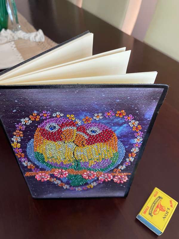 Diamond art notebook with picture of birds (complete)