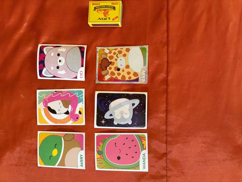 Squishmallow panini set of 6 stickers set 1