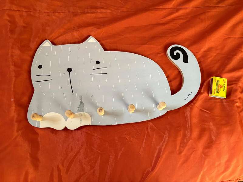 Cute cat jacket hanger wall decal