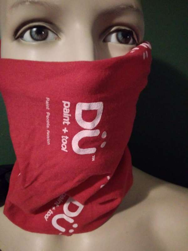 Red and White Head, neck and face wear
