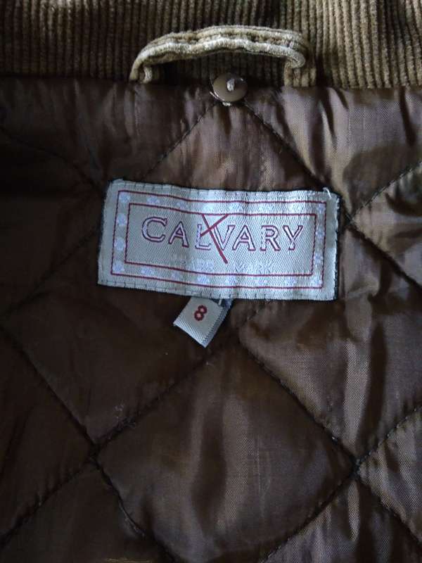 Long brown corduroy jacket (knee size length) Size 8