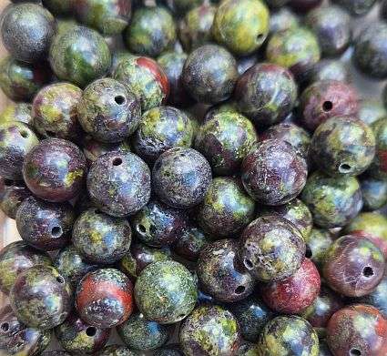 *Clearance Sale* 100 pcs x (+/-8mm)  Natural /Dragon Blood Jasper / Round  Beads