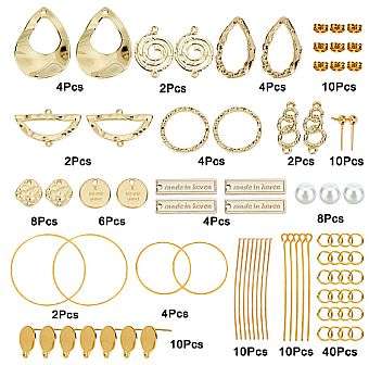 ***DIY*** 10 Pairs /  Gold Tone  / Alloy Findings / Glass Pearl / Earing Kit