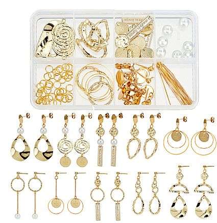 ***DIY*** 10 Pairs /  Gold Tone  / Alloy Findings / Glass Pearl / Earing Kit