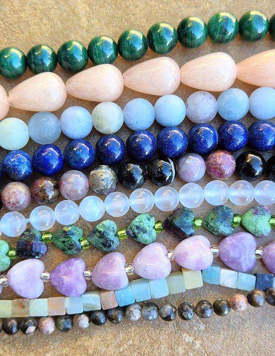 10 Strands Assorted  Natural  Beads  / Bid Per Strand