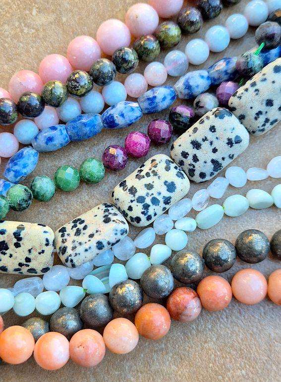 10 Strands Assorted  Gemstone Beads  / Bid Per Strand
