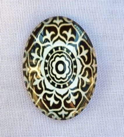 *Clearance Sale* DIY ***1pc x ( 18x25mm) Kaleidoscope   / Oval Glass Cabochon