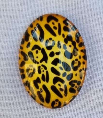 *Clearance Sale* DIY ***1pc x ( 18x25mm) Animal Print  / Oval Glass Cabochon