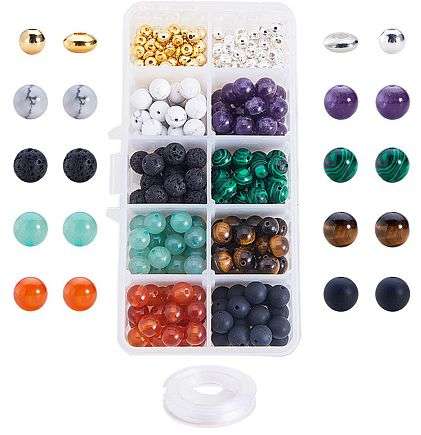 ***DIY*** 300 pcs Kit  / Natural / Synthetic / Gemstones / Gold & Silver Tone Spacer Beads