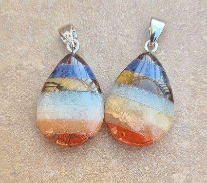 *Clearance Sale * 1pc Natural /  Chakra  / Mixed Gemstone  / Drop Shape Pendant / +/- 28x18mm