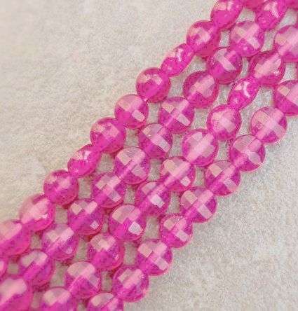 *Clearance Sale*1  Strand  (+/-3.5x4mm)    Natural / Red Corundum / Flat Round Face