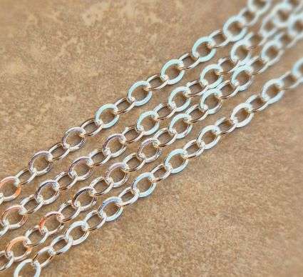 *Clearance Sale*1m Silver Tone / Brass  Chain, Oval Link / Link Size 3.5x3mm